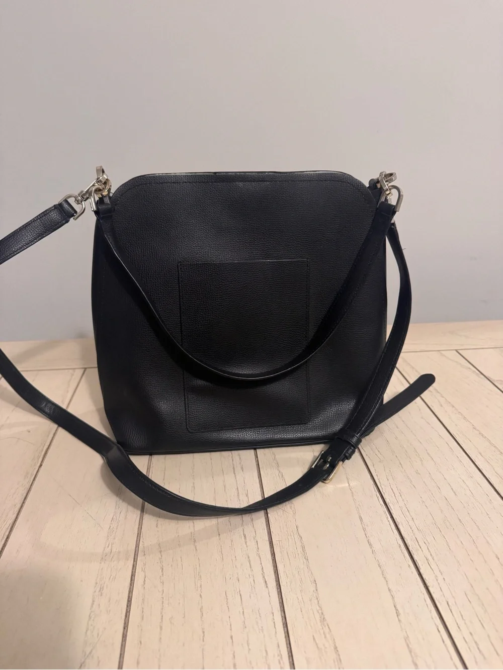 kate spade Black Pebbled Leather Crossbody with Gold Logo